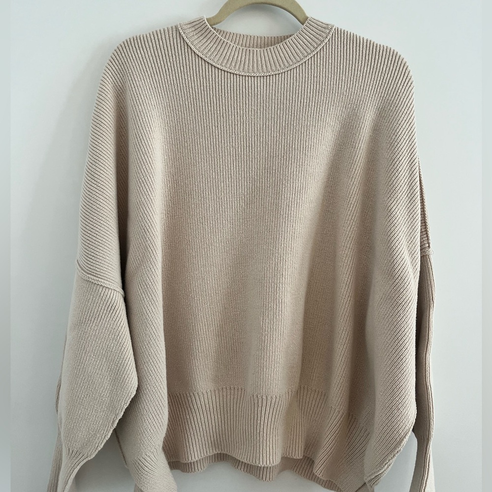 Free People easy street tunic sweater beige size S